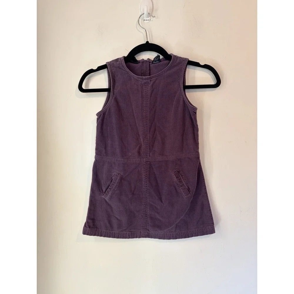 Vintage Gap Corduroy‎ Dress Girls Size Small Sleeveless Purple Knee Length Zip